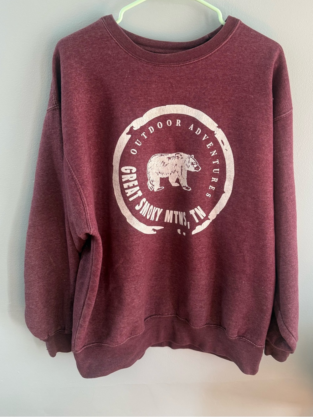 Maroon Graphic Bear Crewneck Sweatshirt - Women